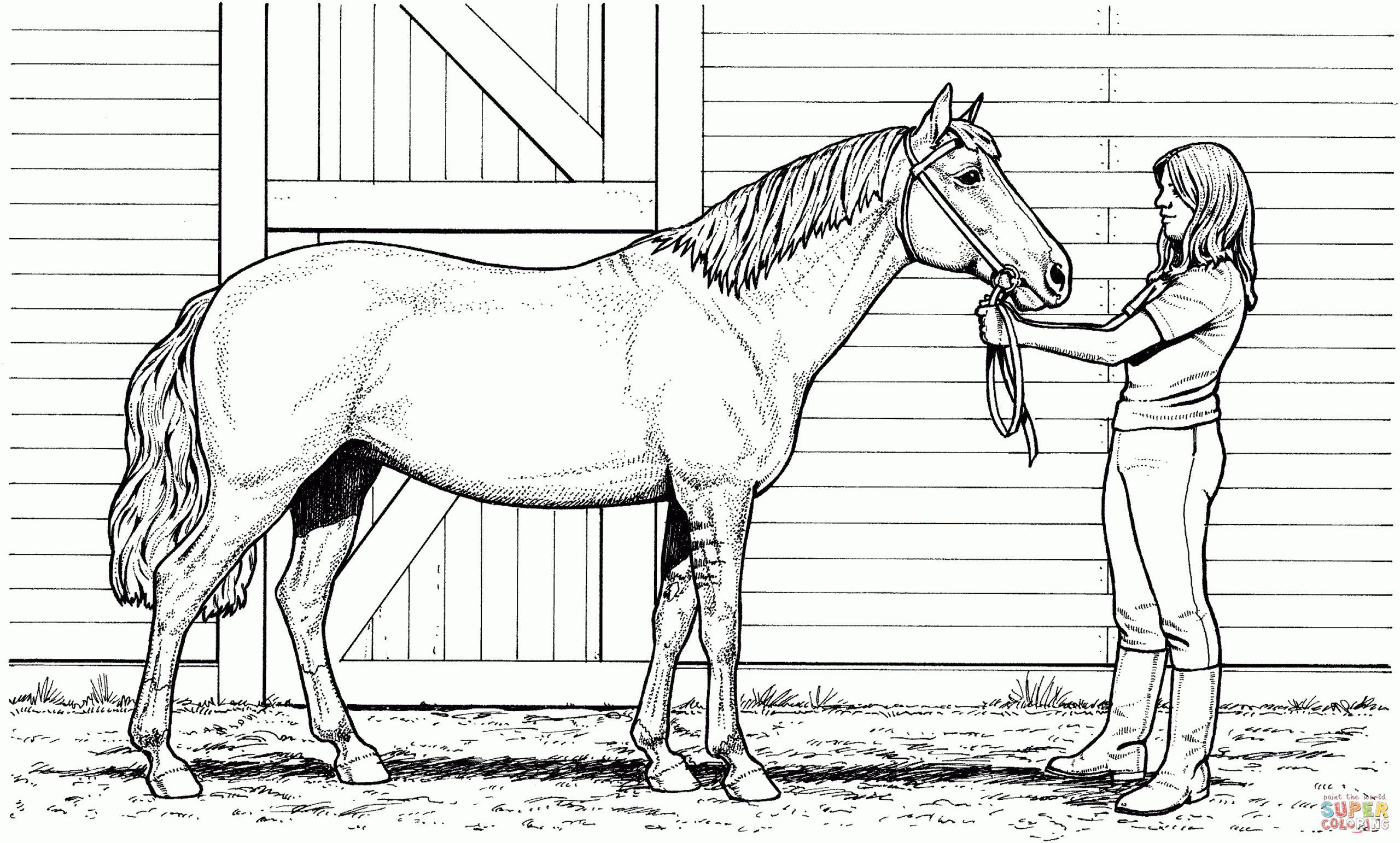 Woman And Mare Horse Coloring Page Free Printable Woman And Mare Horse Coloring Page Free Printable